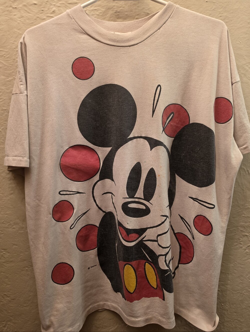 Vintage Disney Mickey Mouse All Over Graphic T Shirt Single Stitch Distressed